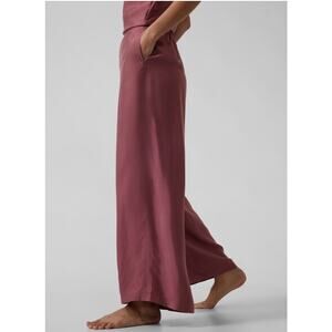 Athleta Cam Cool Plum Lounge Pant WMNS Large Sleep Ware Wide Leg Tawny Rose High